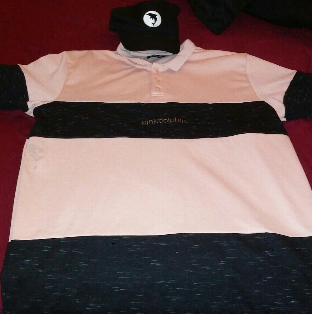 Pink Dolphin Collar Shirt With Hat